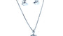 A Kids Silver Star Design Necklace And Earring Set Boxed.