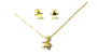 A Kids Silver Gold Plated Star Design Necklace And Earring Set Boxed.