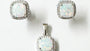 Opal And Cz Pendant And Earring set