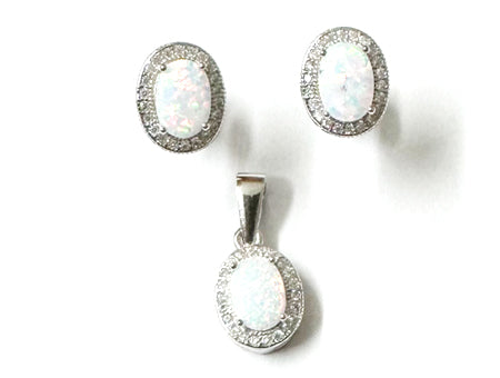 Opal And Cz Pendant