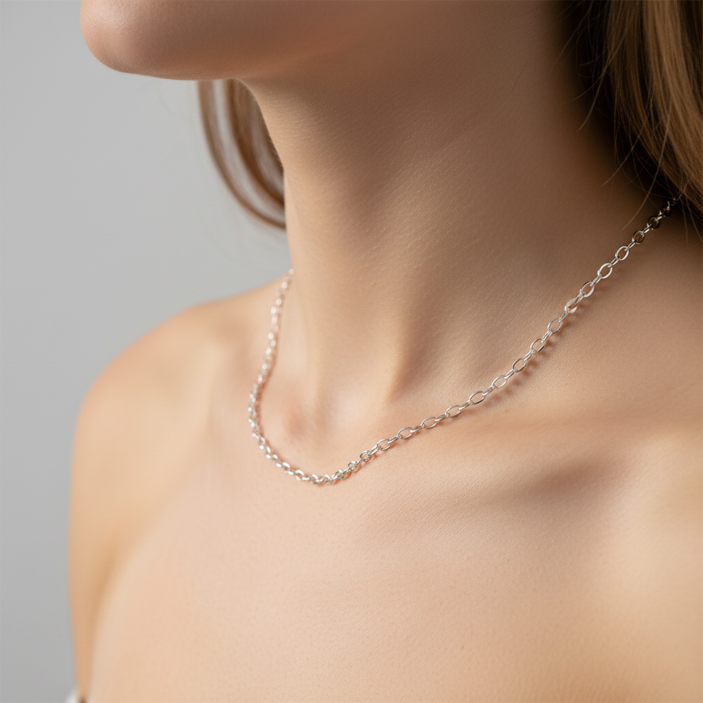 OVAL BELCHER SILVER CHAIN