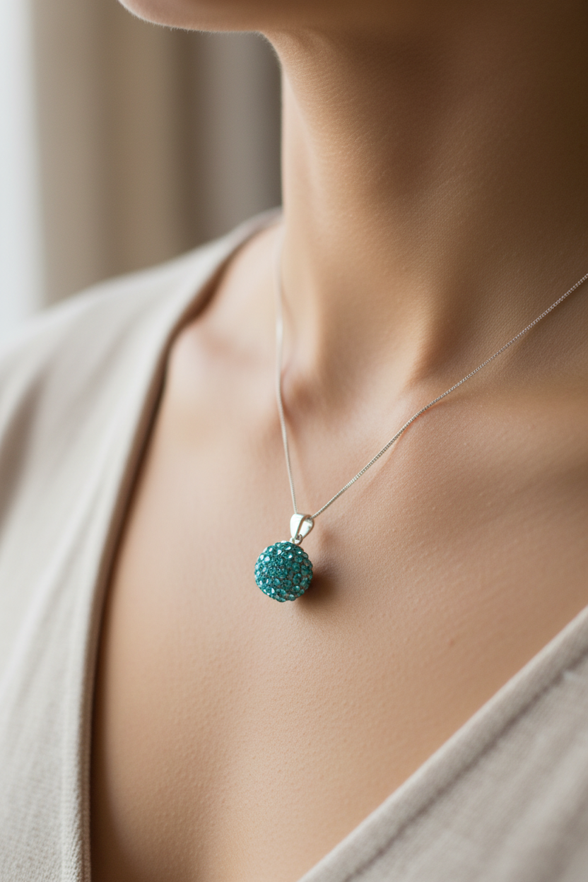 Shamballa Silver Pendant