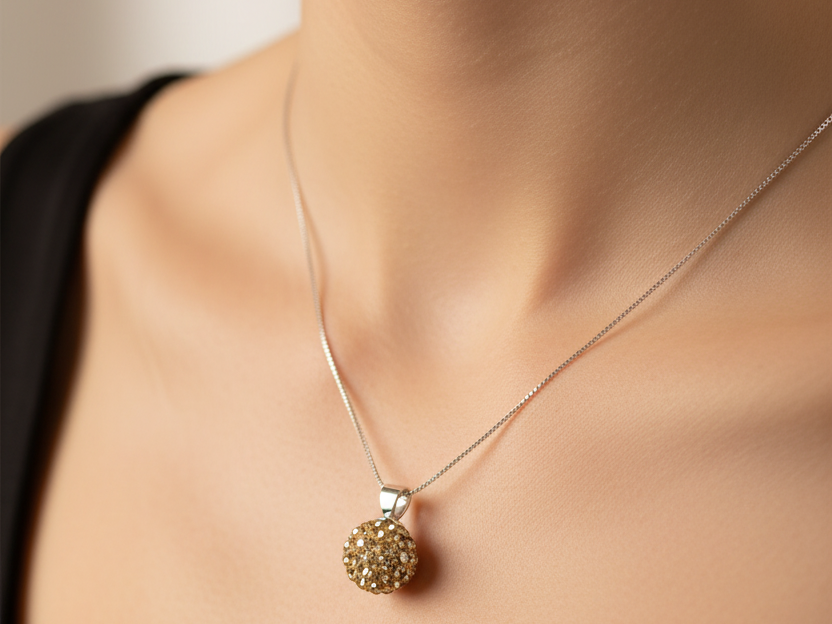 Shamballa Silver Pendant