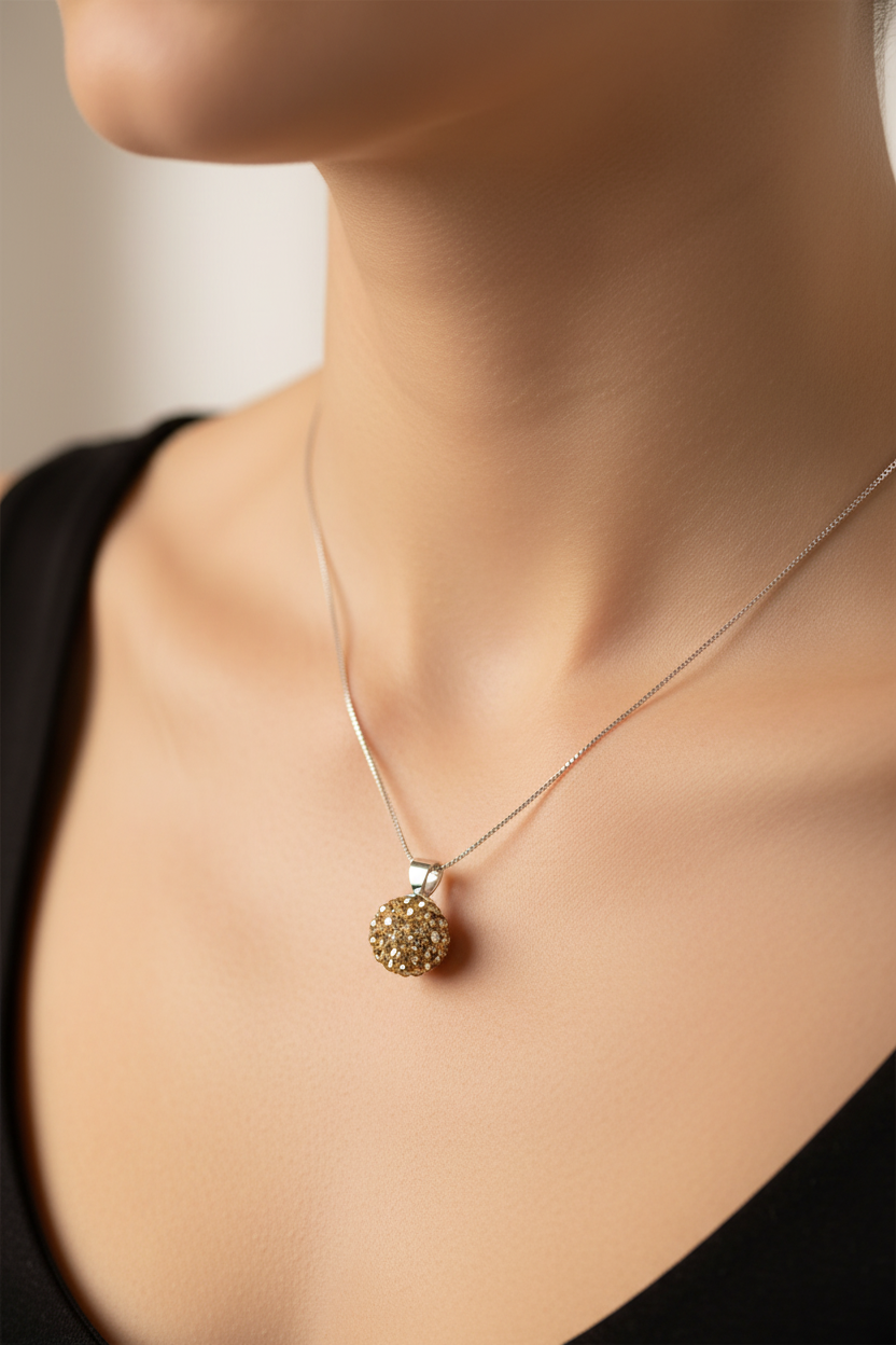 Shamballa Silver Pendant