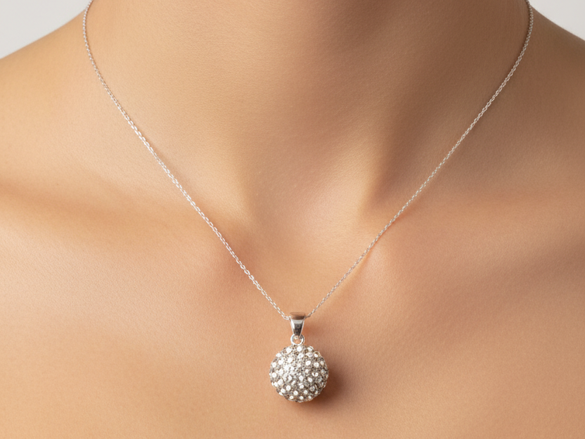Shamballa Silver Pendant