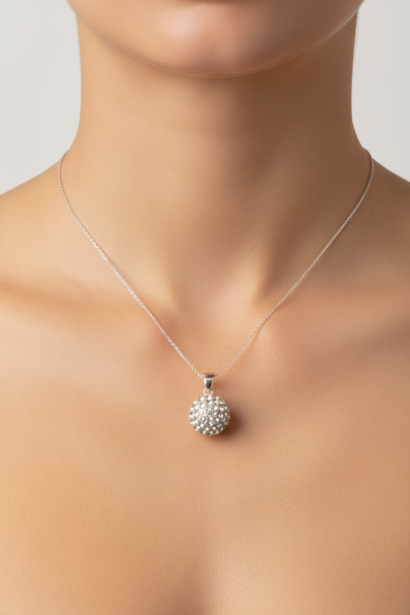 Shamballa Silver Pendant