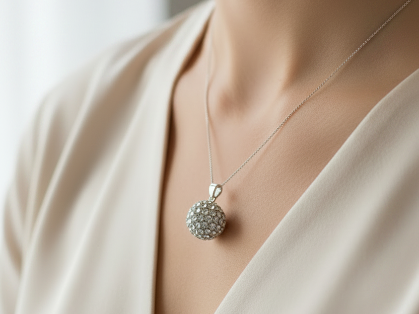 Shamballa Silver Pendant