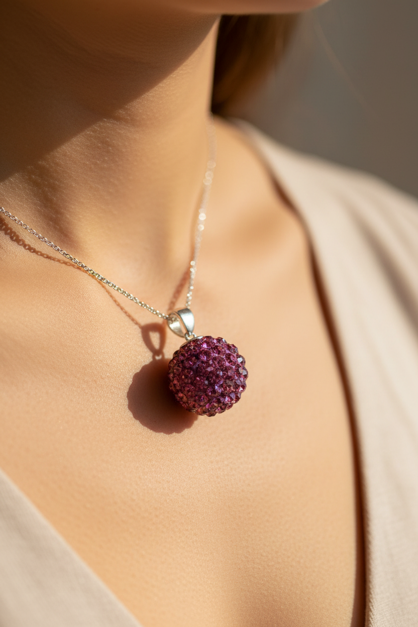 Shamballa Silver Pendant
