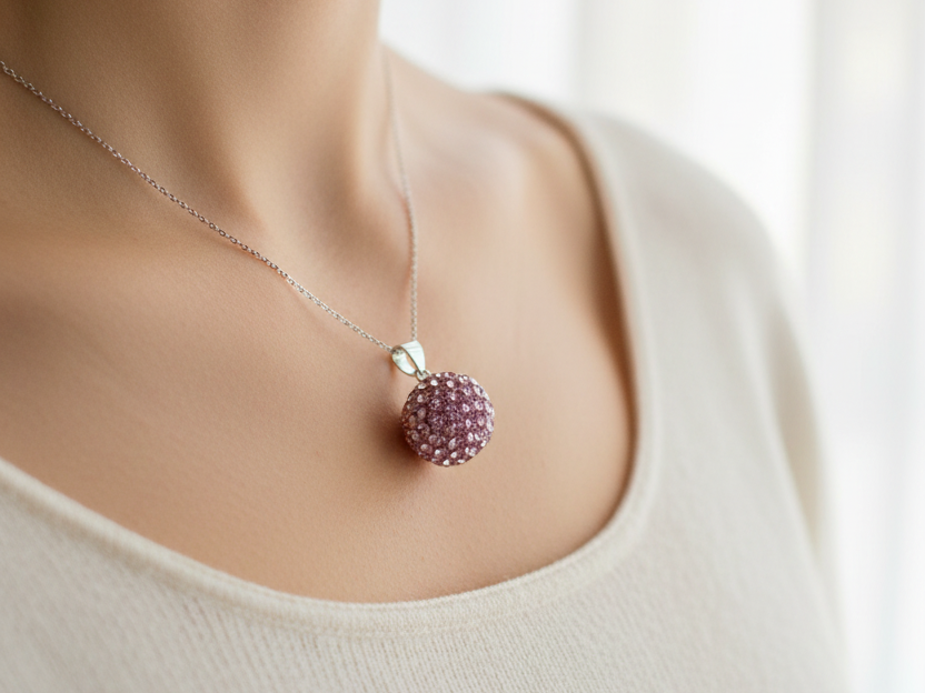 Shamballa Silver Pendant