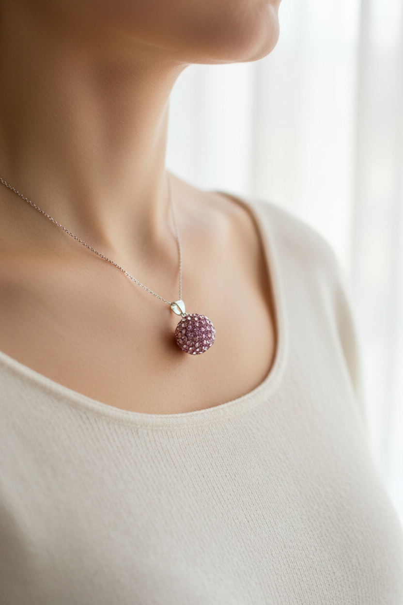Shamballa Silver Pendant