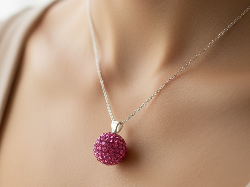Shamballa Silver Pendant
