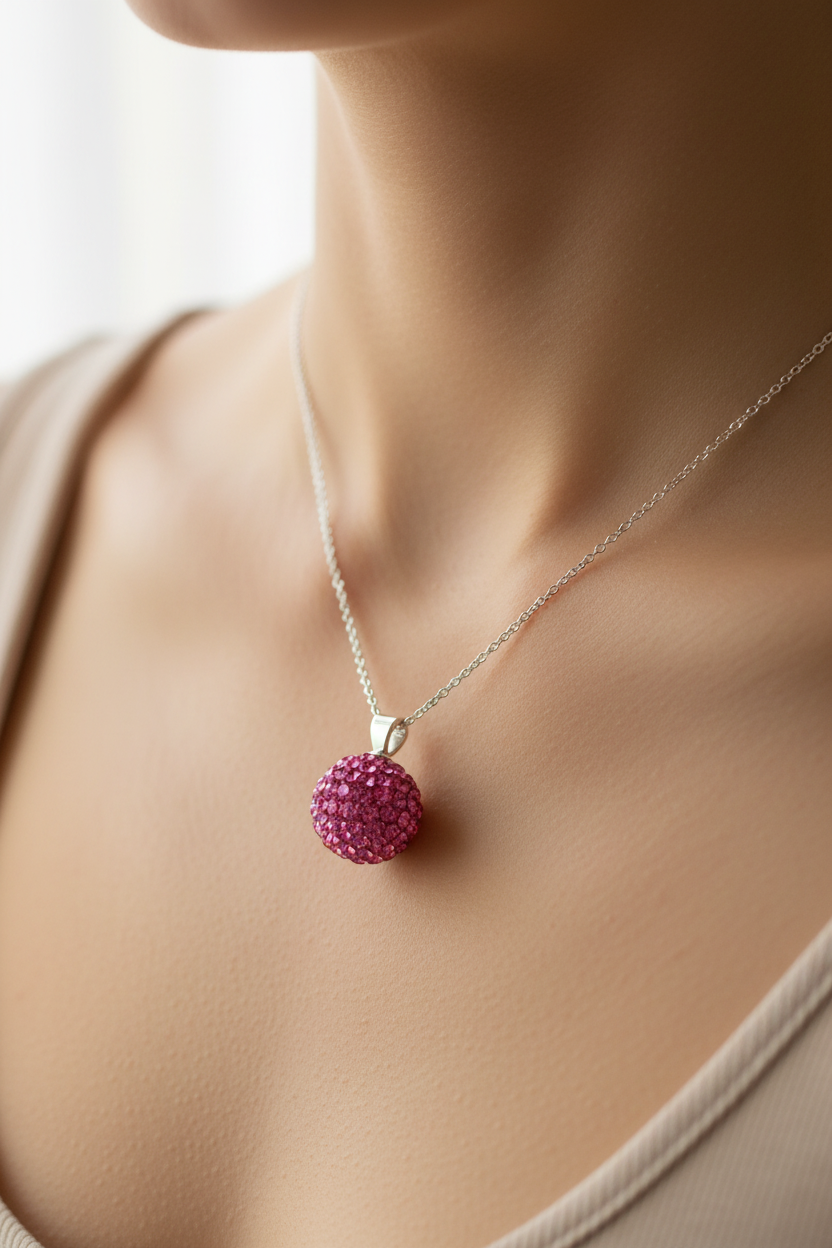 Shamballa Silver Pendant