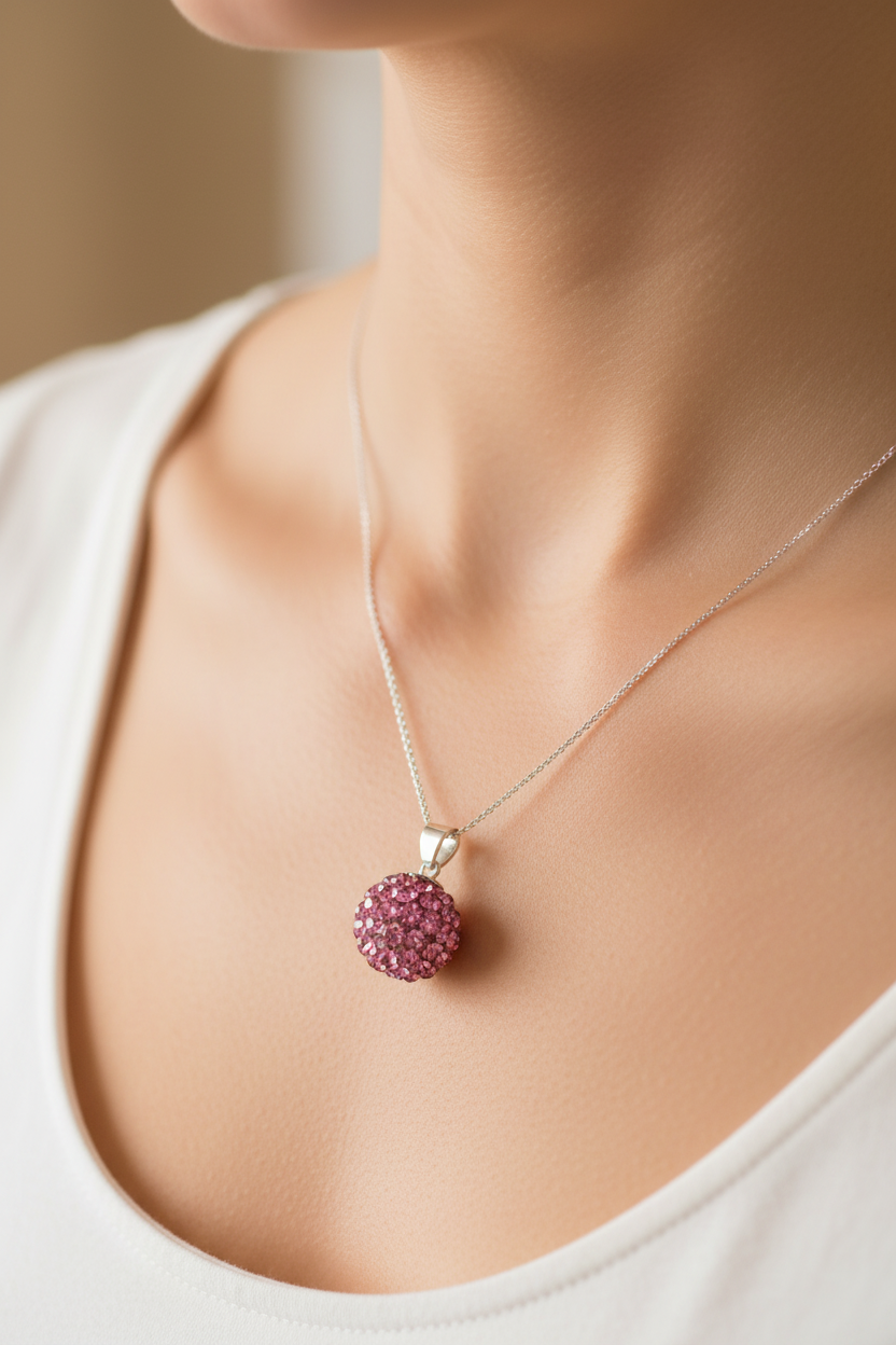 Shamballa Silver Pendant
