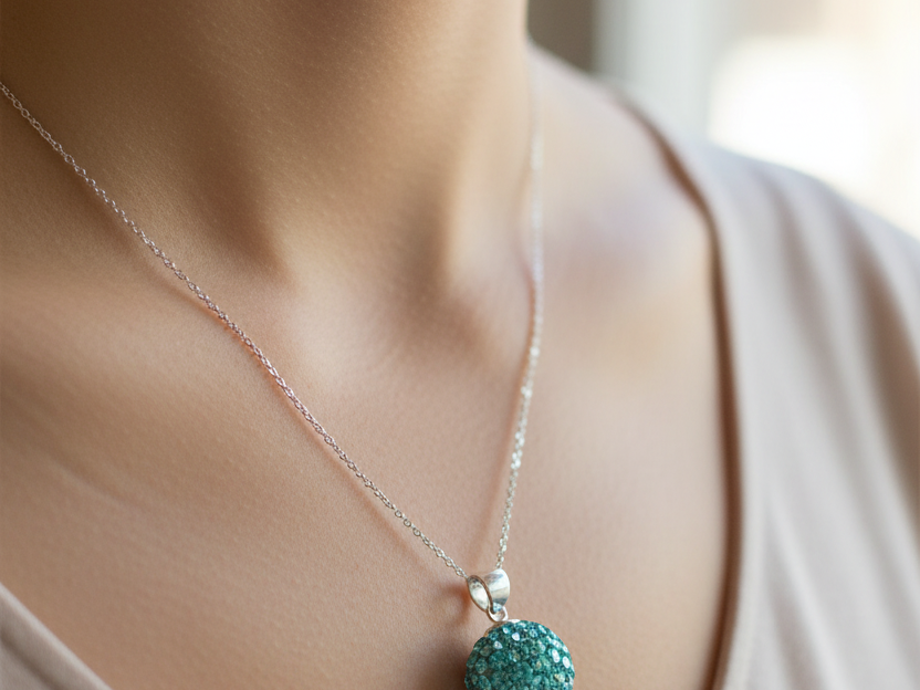 Shamballa Silver Pendant