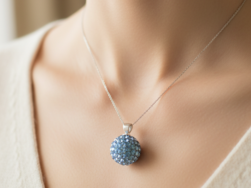 Shamballa Silver Pendant