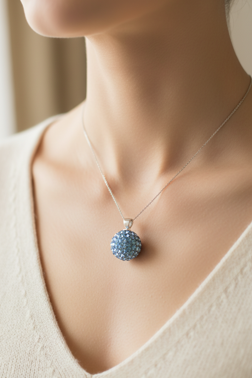 Shamballa Silver Pendant