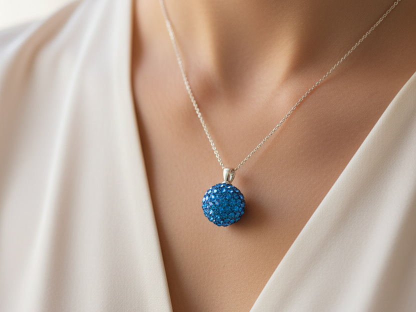 Shamballa Silver Pendant