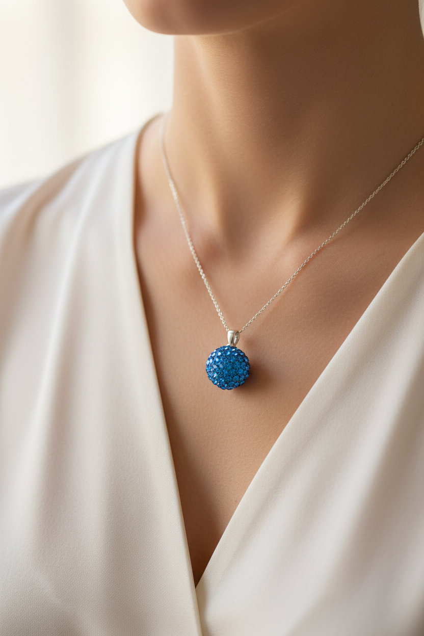 Shamballa Silver Pendant
