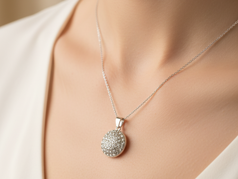 Shamballa Silver Pendant