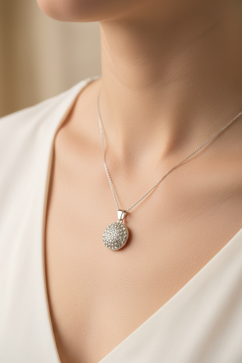 Shamballa Silver Pendant