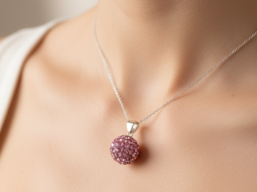 Shamballa Silver Pendant