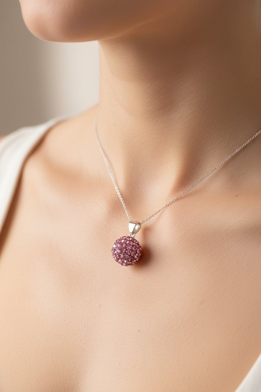 Shamballa Silver Pendant