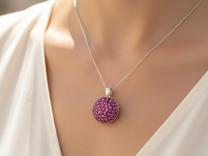 Shamballa Silver Pendant