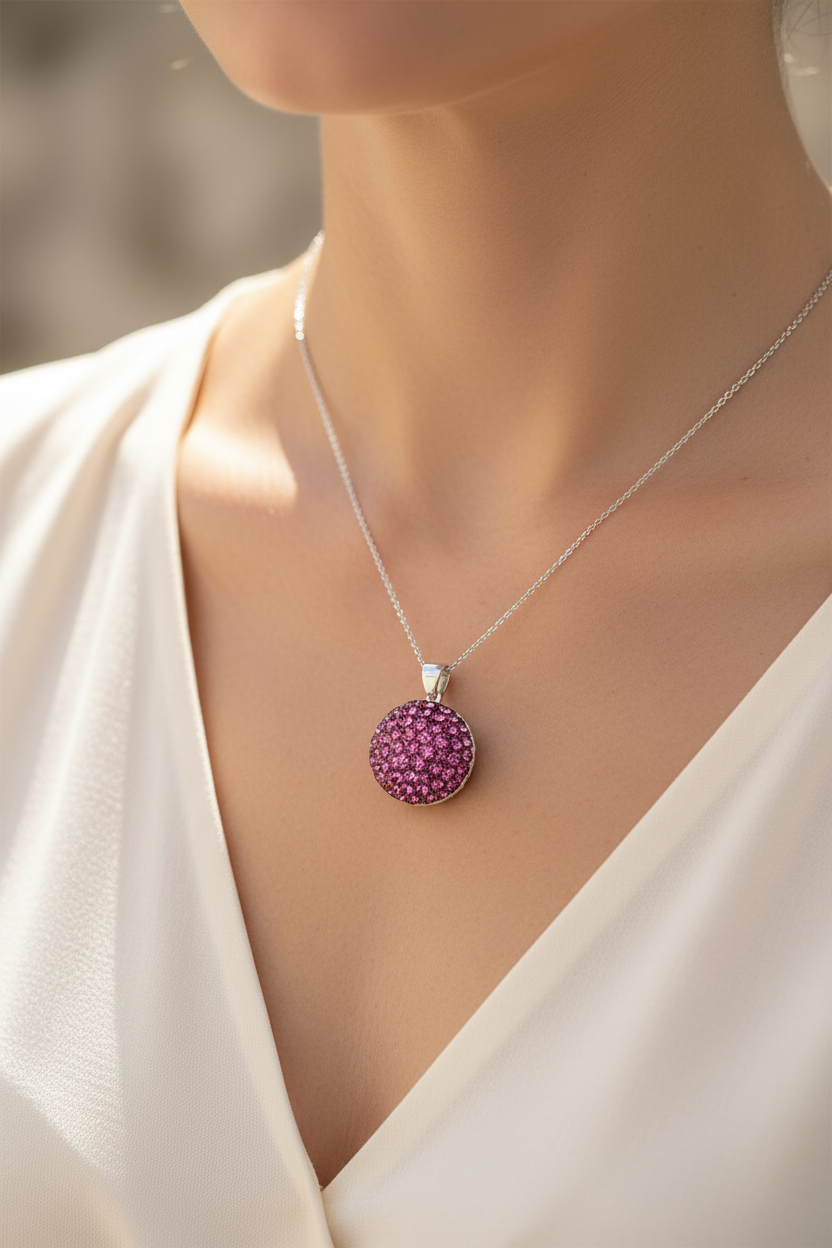 Shamballa Silver Pendant