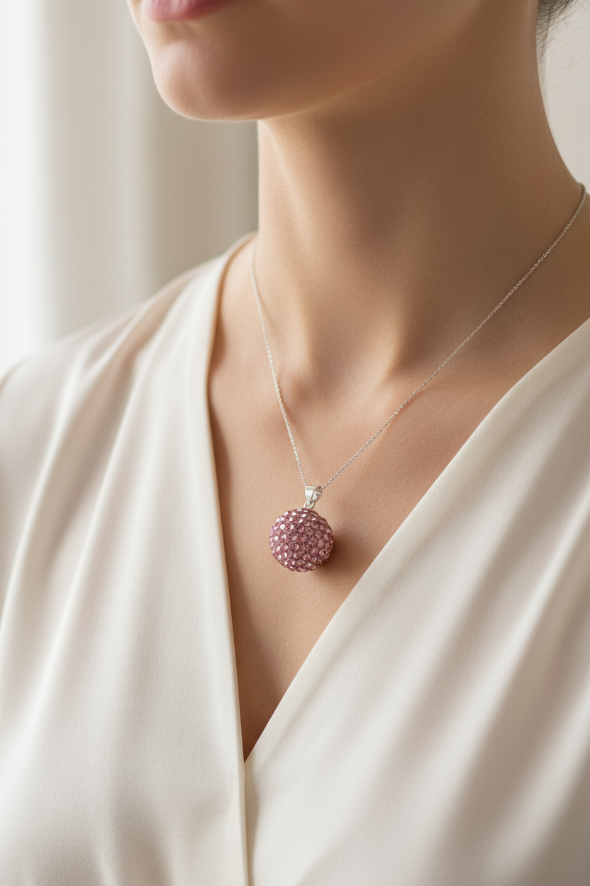 Shamballa Silver Pendant