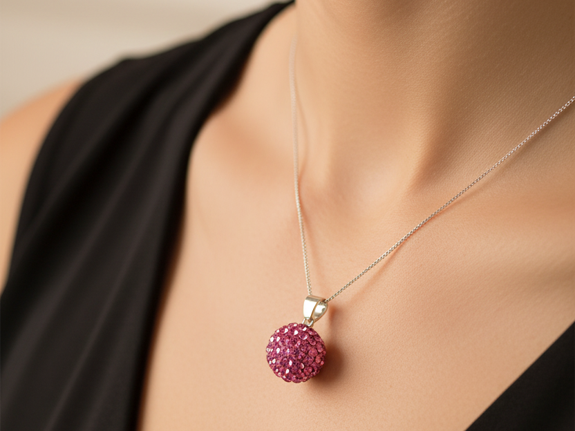 Shamballa Silver Pendant