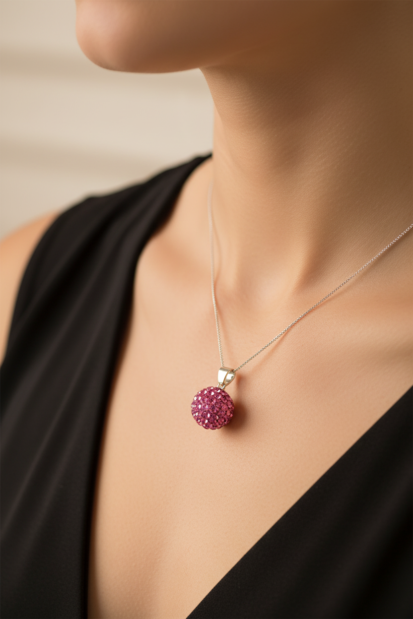 Shamballa Silver Pendant