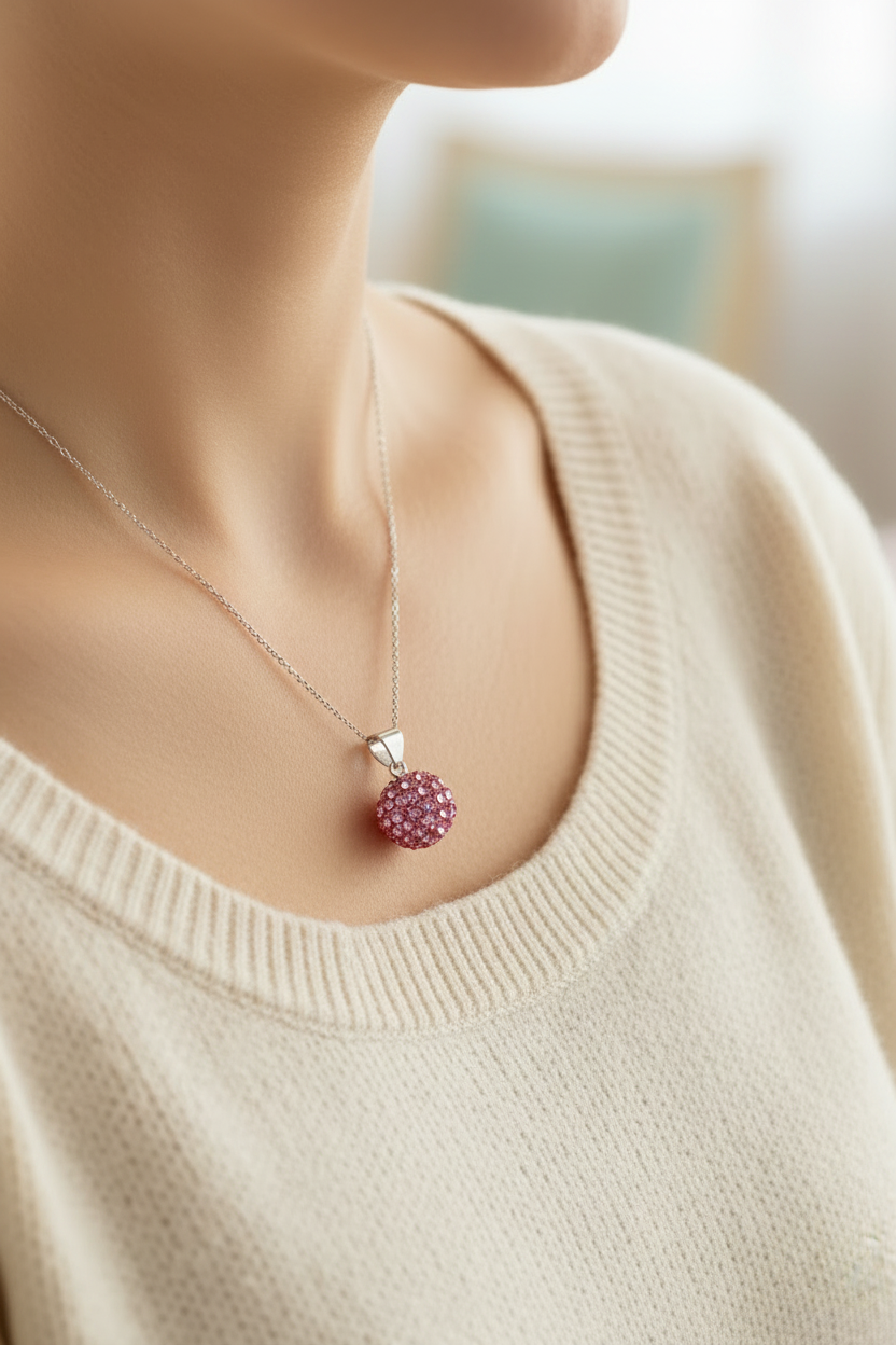 Shamballa Silver Pendant