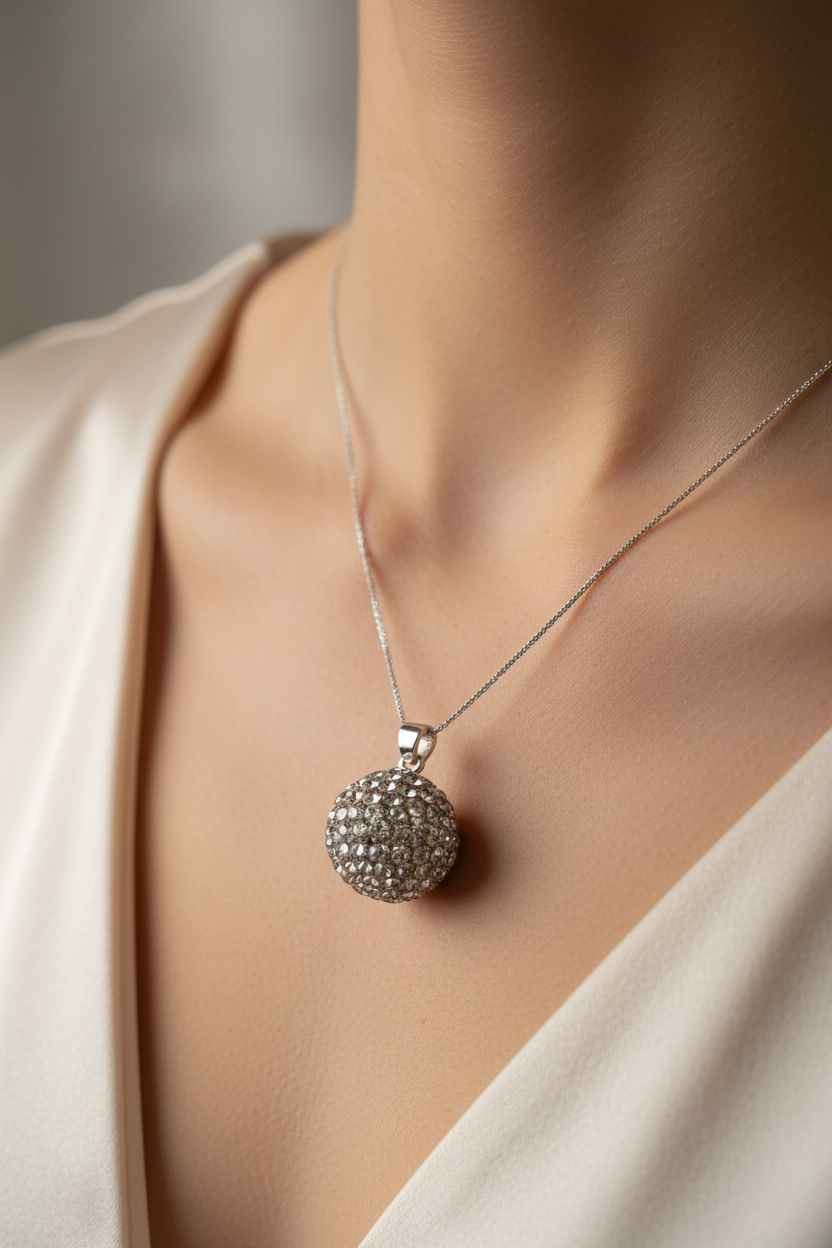 Shamballa Silver Pendant
