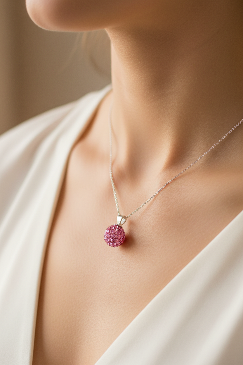 Shamballa Silver Pendant