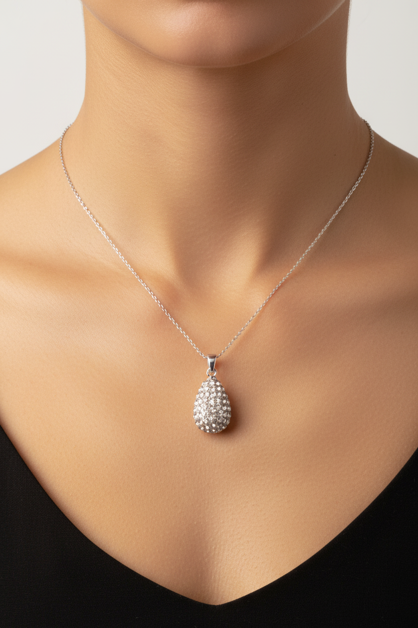 Shamballa Silver Pendant