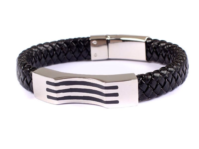 Leather Stainless Steel Bracelet