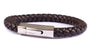 Leather Stainless Steel Bracelet BROWN