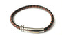 Black and Brown Leather Stainless Steel Bracelet