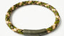 Green and Cream Leather Stainless Steel Bracelet