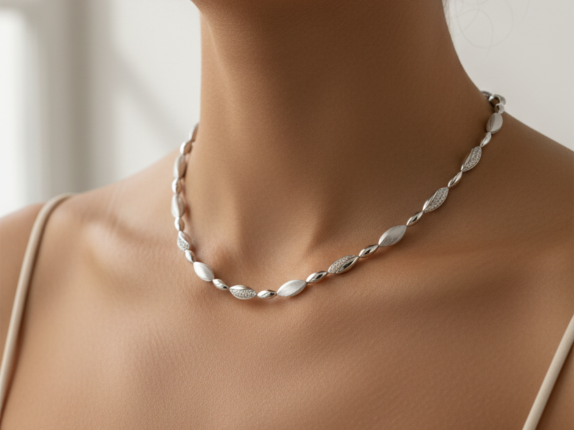 A White Cubic Zirconia Necklace