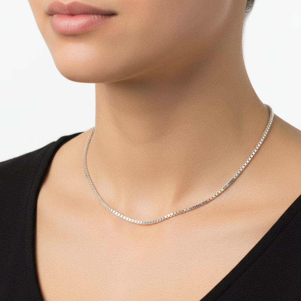 BOX DESIGN SILVER CHAIN 1.5mm