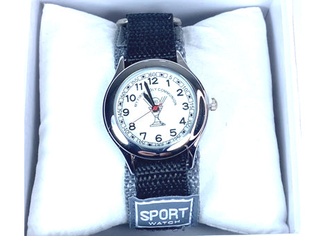 Holy Communion Silver Faced Velcro Strap Watch Boxed.
