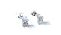White Cz Stone Silver 4mm Square Claw Set Earring Boxed.