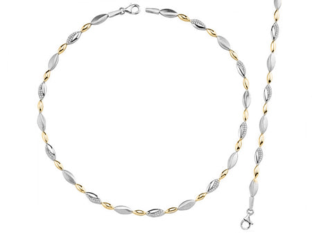 A Yellow Gold & Cubic Zirconia Necklace