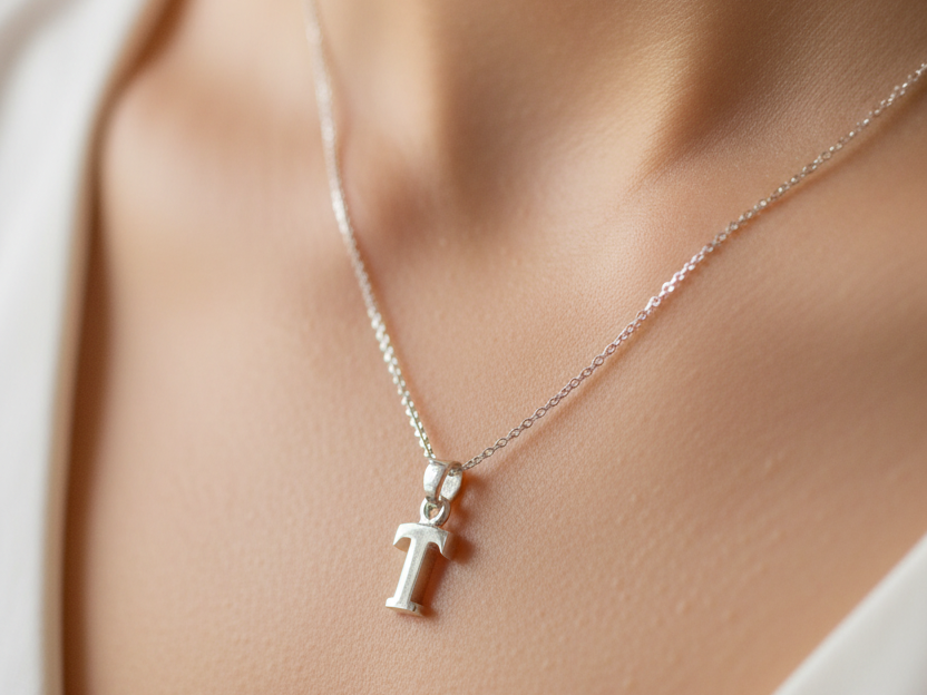 Simply Silver Extra Small Plain Initial Pendant