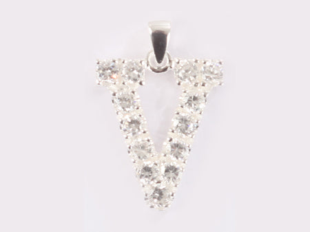 A White Cubic Zirconia Extra Large Initial Pendant