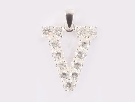 A White Cubic Zirconia Extra Large Initial Pendant