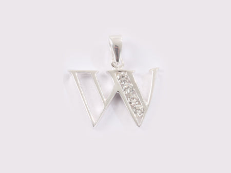 A White Cubic Zirconia Medium Initial Pendant
