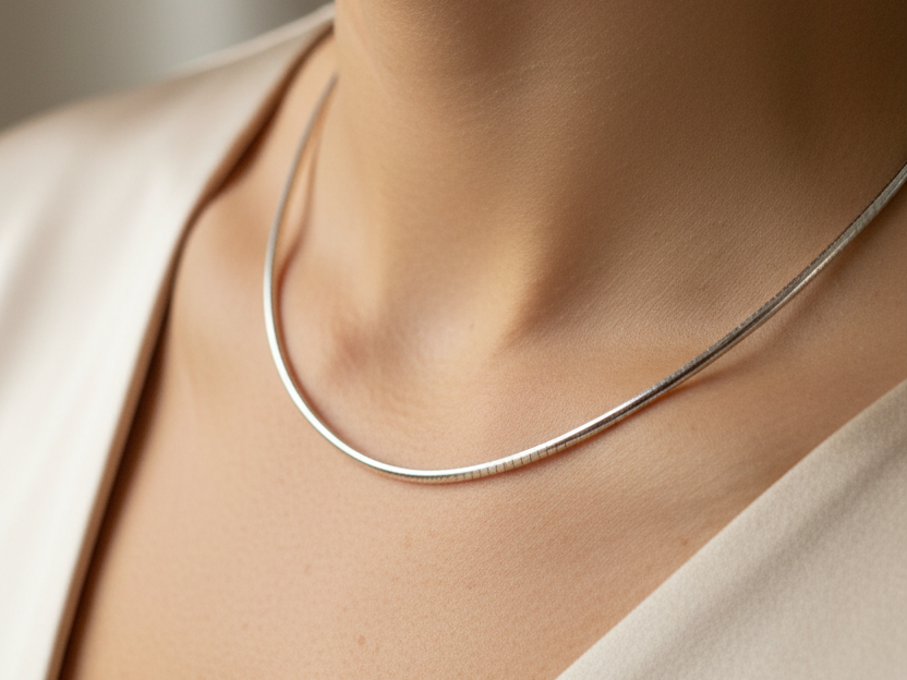 A Simply Silver Necklace.