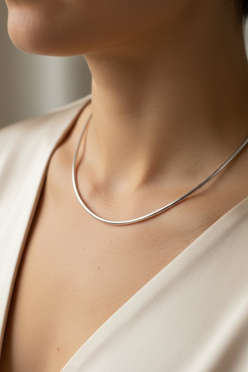 A Simply Silver Necklace.